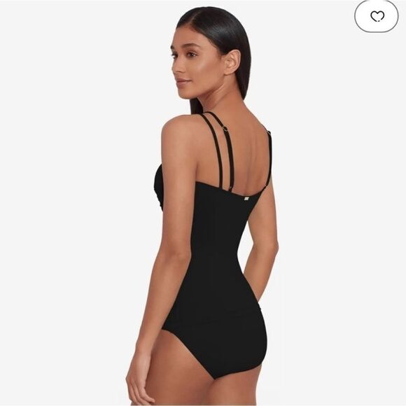 RALPH LAUREN Women's Double-Strap-Front Tankini Top Beach Solids Twist Camikini - Picture 3 of 8